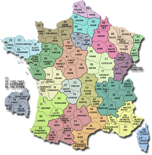 Carte des quadeurs en France